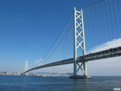 たこフェリーから見た明石海峡大橋