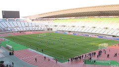 長居スタジアムでのサッカー日本代表の練習風景